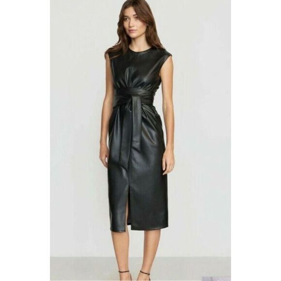 Modern Citizen Pilar Vegan Leather Tie Front Dress - Size 3X - Picture 3 of 9